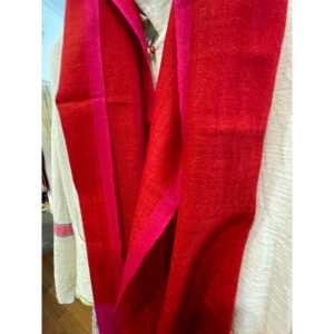 Écharpe Pashmina Rouge Piment et Rose Néon, Châle Ethnique et Foulards – Nouveauté - Product Image 1