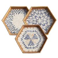 High Quality <strong>Best</strong> <strong>Selling</strong> <strong>Rattan</strong> Mother of Pearl Inlay Dessert for Ramadan and Eid Gifts Set Wooden Decorative <strong>Charger</strong> <strong>Plates</strong>