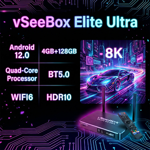 กล่องรับสัญญาณทีวี VseeBox Elite Ultra 4GB 128GB ระบบ Android 12 สมาร์ทมีเดียเพลเยอร์ รองรับความละเอียด 6K UHD สตรีมมิ่ง BT 5.0 ไวไฟเร็ว LAN รุ่น US - Product Image 6