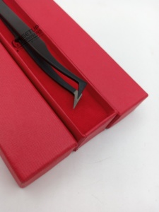 Professionnel nouveau Volume de botte noir Plasma Fiber Nano pointe Extension de cils pince à épiler en acier inoxydable Logo personnalisé Instrument de beauté - Product Image 2