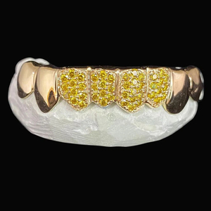 ฮิปฮอปทองสีเหลืองสุดหรู14K สำหรับผู้ชายกำหนดเองได้ grillz ฟันเพชร VVS Moissanite เพชรเย็น VVS เพชรฟันเครื่องประดับสะโพกที่ปรับแต่งได้ - Product Image 6