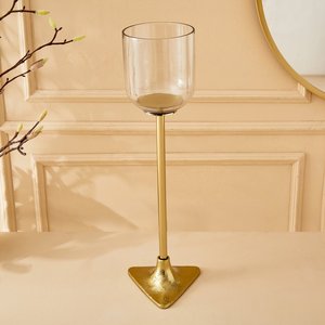 Bougeoir votif en verre élégant Créer une ambiance sereine Bougeoir moderne avec verre votif - Product Image 1