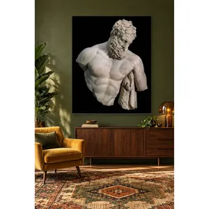 Statue de Fida Héraclès sur toile imprimée sur fond noir - Product Image 2