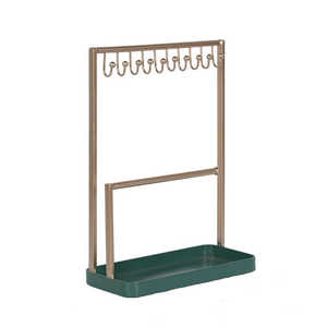 Gris Blanc Marbre En Laiton Bijoux Stand Indien Élégant À La Main Porte-Bijoux Top Vente De Luxe Bijoux Présentoir En Gros - Product Image 3