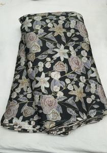 Tela de Chinnon Puro con Estampado Posicional y Bordado para Lehenga y Vestidos |   Trabajo de Trituración Simple |   Costo de Envío Adicional - Product Image 3