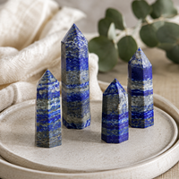 Tour en lapis-lazuli naturel, pointe de cristal polie, pierre de guérison, obélisque, décoration d'intérieur, cadeau