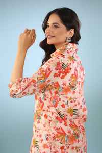 Newest Design Holiday Style Floral Print Two Piece Sets Women <b>Wide</b> <b>Leg</b> <b>Pants</b> and Lace-Up Top Elegant <b>Palazzo</b> Set - Product Image 4