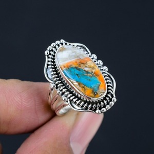 Bague tournante en argent sterling 925 avec pierre précieuse turquoise de forme ovale, cadeau de mariage, bijoux fins faits à la main, bague de promesse naturelle, fête - Product Image 2