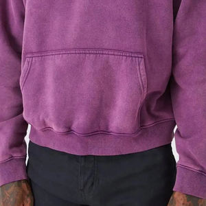 <b>Trendy</b> Acid Wash Pullover <b>Hoodie</b> 400GSM Cotton Fleece Custom Logo OEM Streetwear <b>Hoodie</b> for Men Women Teen Casual Wear - Product Image 6