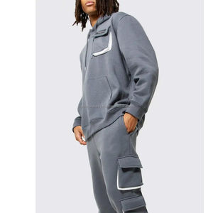 Conjunto Deportivo Personalizado con Logotipo para Hombre, Talla XL, Estilo Urbano, Sudadera con Capucha y Pantalones Deportivos con Bolsillos, 100% Algodón Antibacteriano para Primavera - Product Image 2