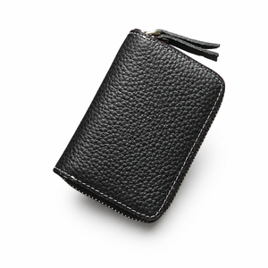 <b>RFID</b> Blocking Card Holder <b>Wallet</b> 11 Card Slots Zipper Leather Case <b>For</b> <b>Men</b> Women - Product Image 1