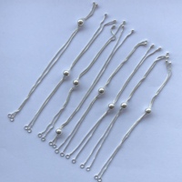 Cadenas deslizantes de plata de ley 925 de 5 cm y 10 cm, diseño de cadena deslizante, extensión, accesorios, piezas sólidas auténticas para pulseras DIY