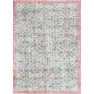 Tapis en laine noué à la main vintage ivoire, grand format, motif floral abstrait rectangulaire pour salon ou couloir - Pae-2064 - Product Image 1