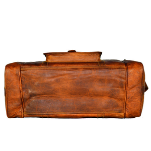 Bolsa de lona deportiva de cuero de búfalo genuino de lujo hecha a mano marrón Vintage de gran capacidad de viaje Weekender equipaje impermeable con cremallera - Product Image 6