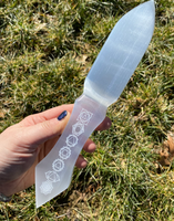 Couteau en sélénite, couteau en cristal blanc, lame de sabre en pierre précieuse polie et sculptée, de haute qualité, prix de vente en gros