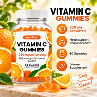 Gommes à la vitamine C 250 mg, 60 unités, soutien immunitaire, saveur orange, supplément alimentaire à croquer pour adultes, en vrac, marque privée, OEM, ODM