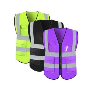 Vêtement de sécurité réfléchissant multi-poches à impression personnalisée, gilet de chantier, gilet réfléchissant haute visibilité, veste de circulation, gilet de sécurité - Product Image 3