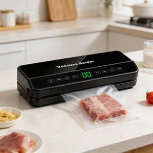Mesin Vacuum Sealer Makanan Otomatis 120W dengan Pemotong Terintegrasi dan Gulungan Kantong, Daya Hisap Tinggi 65kPa, 9 Tingkat Suhu - Product Image 2