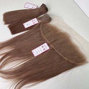 มัดผมมนุษย์แต่งหนังแท้พร้อม4C สีปิดผมตรงแบบกระดูกสองชั้น - Product Image 4