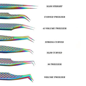 Ensemble de pinces à cils en acier inoxydable de précision de 7 pièces pour extensions de cils outils de beauté en gros à bas prix - Product Image 4