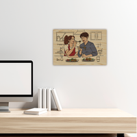 Décoration Murale Artistique Sans Cadre pour Couples Romantiques, Style Art Déco, Faite à la Main, Légère, Durable, Créative, en Bois, pour la Maison