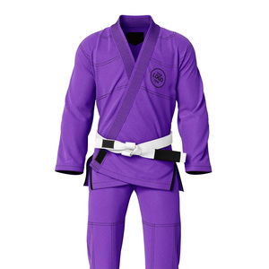 Kimono de Jiu-Jitsu Professionnel Violet - Confort Supérieur, Respirant, Léger, 100% Coton, Uniforme de Combat avec Accent Ceinture Blanche - Product Image 4