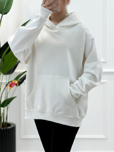Sudadera con Capucha Larga para Mujer, con Logotipo Personalizado OEM, Bordado, 100% Algodón, Colores Sólidos, Hombros Caídos, Estilo Urbano Holgado - Product Image 4