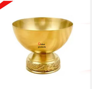 Nuevo cuenco decorativo de mesa de acero inoxidable con acabado dorado hecho a mano para restaurante y bar de hotel - Product Image 3