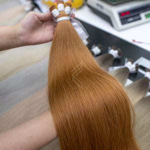 La mejor calidad naranja teñido virgen cabello europeo crudo vietnamita recto cabello humano extensión a granel suave Fumi Vietnam onda Natural - Product Image 1