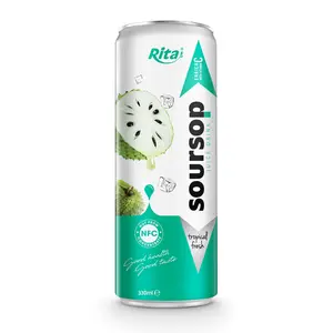330ml Can Soursop Juice del proveedor de Vietnam Etiqueta de diseño sin refrescos de alta calidad