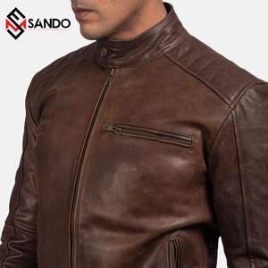 2022แจ็กเก็ตหนังแข็งแขนเต็มของผู้ชายคอตั้งปรับแต่งได้ - Product Image 1