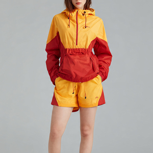 OEM Hiking Mountain Rain Suit Ladies Rain <b>Camping</b> <b>Wind</b> <b>Breaker</b> Shorts Set 100% Polyester Nylon Spandex Windbreaker Suit Women's - Product Image 2