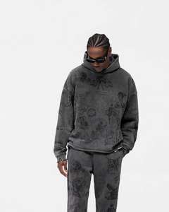 เสื้อฮู้ดแบบสวมศีรษะของผู้ชายเสื้อมีฮู้ดแบบสวมหัวมีลายพิมพ์โลโก้แบบสบายๆของผู้ชายเสื้อฮู้ดซักแบบกรดพร้อมงานปักสไตล์ใหม่สำหรับ100% - Product Image 4