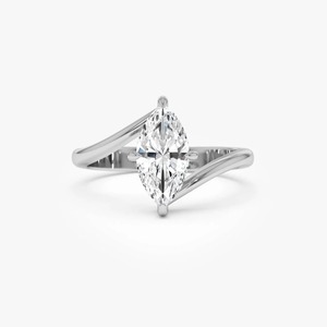 Anillo de compromiso con diamante en forma de marquesa sofisticado, 1.50 ct, E-F VS, diamante cultivado en laboratorio, oro macizo de 14K, engaste de garras, uso diario - Product Image 2