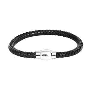 Gifts Jewelry Leather Braided Woven <b>Men</b> Tight Bolo Braided Leather <b>Bracelet</b> Custoimized Logo Magnetic Buckle - Product Image 3