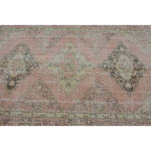 พรมสไตล์ตุรกีโบราณ4.8x10.9ft การออกแบบงานปะต่อสีชมพูสีเขียววัสดุขนสัตว์แบบถักแบบแบนเรียบลาเท็กซ์สำหรับตกแต่งห้องนั่งเล่น - Product Image 5