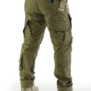 Pantalones Cargo Multibolsillos para Hombre, Casuales, de Corte Recto, Planos, Ecológicos, Ligeros, Impermeables, Tácticos, Color Oliva, para Senderismo, 100% - Product Image 1