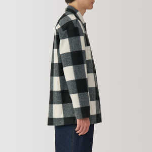 Veste polaire sur mesure de haute qualité pour hommes, grande taille, vêtements d'extérieur décontractés avec boutons épais, logo personnalisé, chemises en flanelle, motif à carreaux - Product Image 2