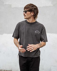 2025 alta calidad 100% algodón lavado ácido 220 GSM camiseta para Hombre Camisetas transpirables de gran tamaño personalizadas - Product Image 2