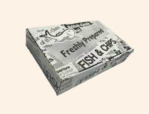 Caja para llevar Fish and Chips con impresión personalizada, papel de calidad alimentaria reciclable, embalaje para comida rápida, venta directa - Product Image 2