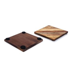 100% véritable acacia bois conseil caboteur ensemble Style classique café thé boissons napperon nidification Table de chevet décoratif café caboteur - Product Image 1