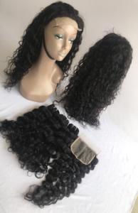 100% vente en gros cambodgien Remy cheveux naturels bouclés 300% haute densité vierge cuticule alignée perruque de cheveux 4x4 fermeture à lacet Transparent - Product Image 5