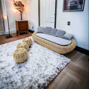 Ensemble de canapés en rotin d'extérieur modulaires de haute qualité Meubles de jardin à bas prix avec pouf pour ensemble de patio de salon - Product Image 6