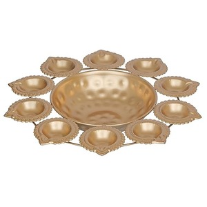 Metal Diya Shape Urli Bowl <b>Tea</b> <b>Light</b> Holder High Quality Urli Diya Diwali and Other Candle Holders <b>Lanterns</b> for Home Decor - Product Image 4