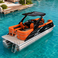 Bateau ponton sportif de luxe certifié CE pour S22A, 22 pieds, pour la pêche, la location familiale, en aluminium, avec moteur hors-bord, 200 CV