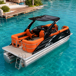 Bateau ponton sportif de luxe certifié CE pour S22A, 22 pieds, pour la pêche, la location familiale, en aluminium, avec moteur hors-bord, 200 CV - Product Image 4