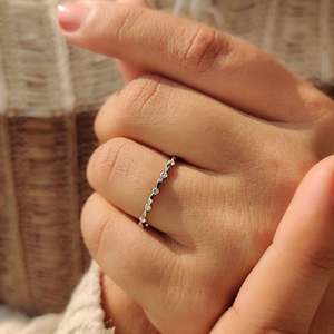 White Gold Diamond Wedding Band Round Cut Stackable Diamond <b>Rings</b> - Product Image 6