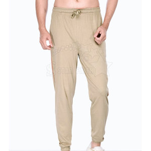 Pantalones de hombre con logotipo personalizado, mezcla de algodón lavada y cómoda, ajuste relajado, patrón recto, cintura media, bolsillos laterales y traseros - Product Image 1