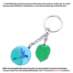 Portachiavi Personalizzato Kolibri Colibrì Monstera, Gadget Promozionale Personalizzabile con Moschettone - Product Image 2