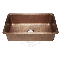 Cuvette à double section en cuivre pour la cuisine Cuvette en métal de qualité supérieure Cuvette en cuivre antique pour hôtels et maison